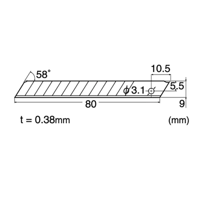 NT Cutter 58 Deg Replacement Blades BA-10P , BA1P XP6232