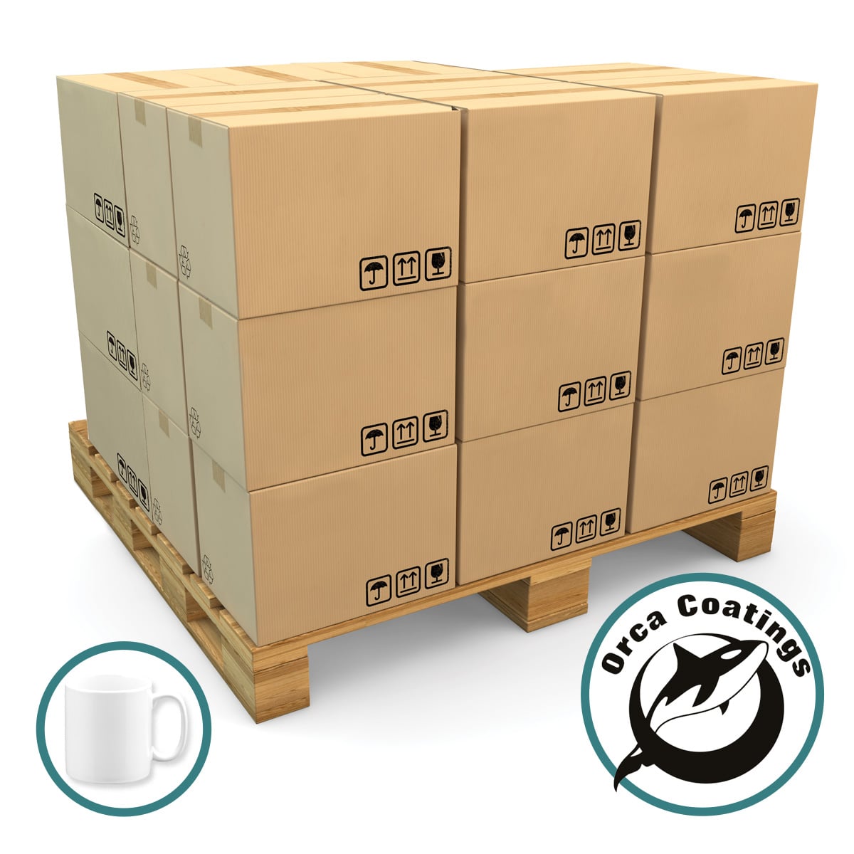 ORCA Coated AAA Grade 11oz Sublimation Mug – Pallet (25 Boxes